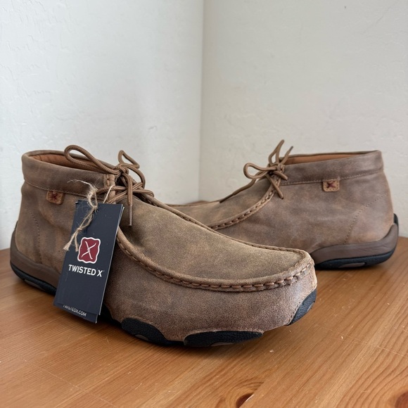 NEW TWISTED X Brown Leather Chukka Driving Moc Men’s Size 13M - Picture 3 of 12